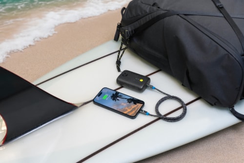 Nimble Champ 10,000 mAh Portable Battery With Dual USB-C Ports Perspective: left