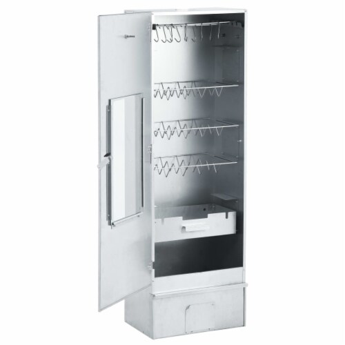 vidaXL BBQ Oven Smoker with 2.2 lb Wood Chips 17.5 x11.4 x48.8 Perspective: left