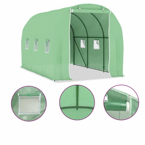 vidaXL Greenhouse 73.8 ft² 11.3'x6.6'x6.6' Perspective: left