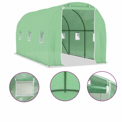 vidaXL Greenhouse 96.9 ft² 14.8'x6.6'x6.6' Perspective: left
