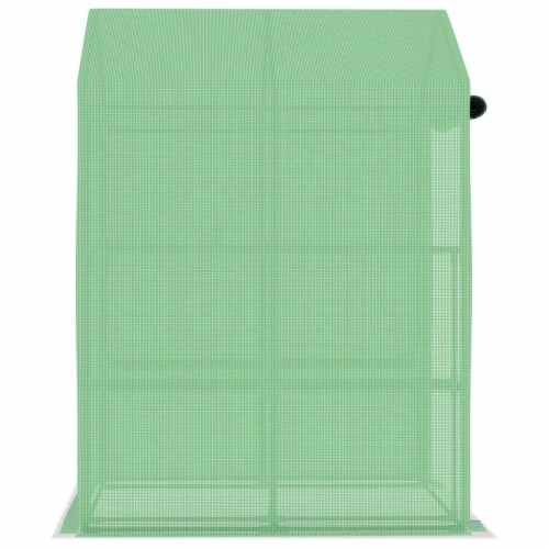 vidaXL Greenhouse with Shelves Steel 56.3 x56.3 x76.8 Perspective: left