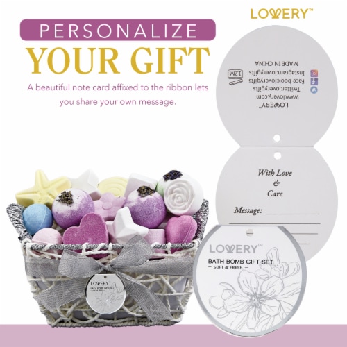 Lovery Bath Bombs Gift Set - 17 Large Bath Fizzies with Shea and
