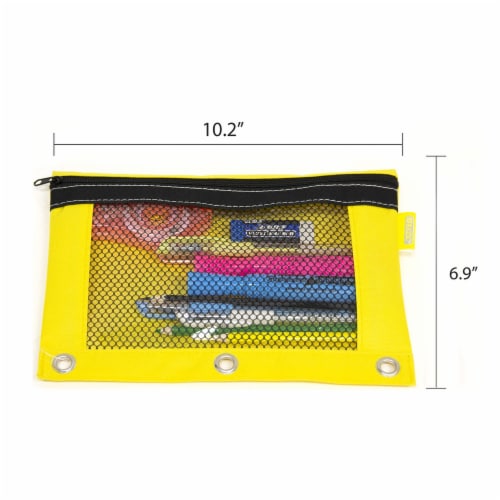 1 Pencil Pouch Zipper 3 Ring Binder Bag School Supply Pen Marker Holder Storage 