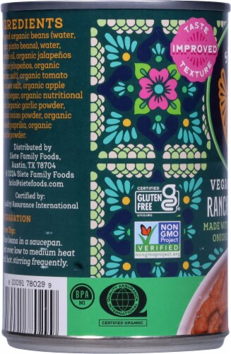 Siete Vegan Refried Ranchero Beans Perspective: left