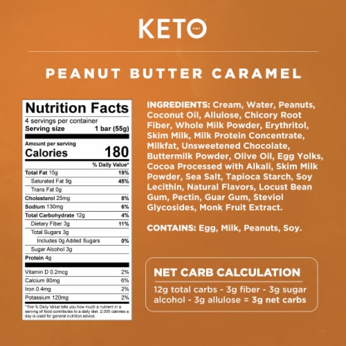 Keto Pint Zero Added Sugar Peanut Butter Crunch Ice Cream Bar Perspective: left