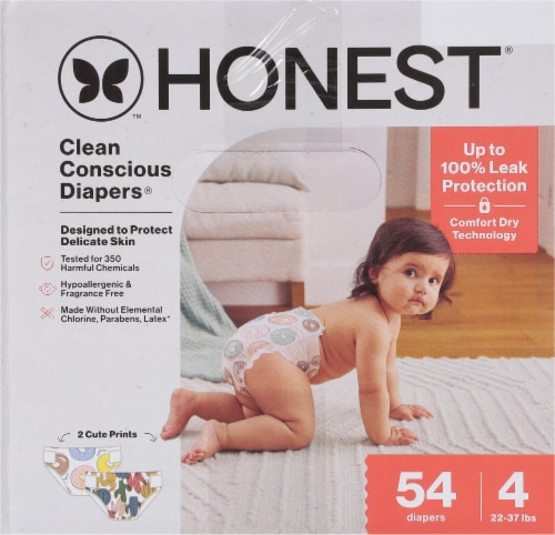 Honest® Clean Concious Diapers™ size 4 (22-37lbs) Perspective: left