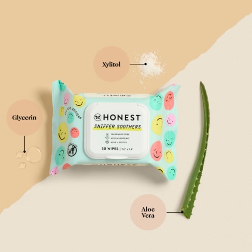 The Honest Company Sniffer Soothers Nose & Face Wipes Perspective: left