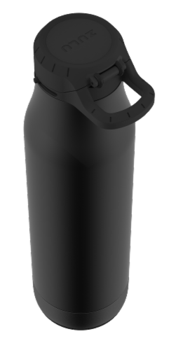 ZULU® Swift Stainless Steel Vacuum Insulated Water Bottle - Black Perspective: left