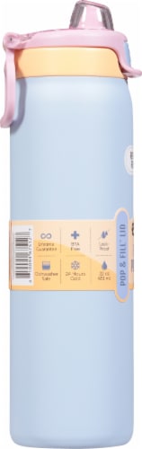 Ello® Pop & Fill 22oz Stainless Steel Water Bottle - Aurora Perspective: left