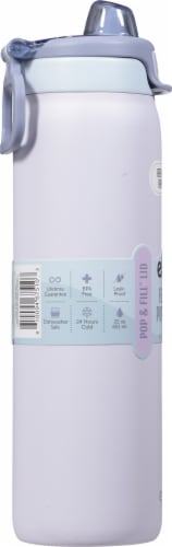 Ello Pop & Fill 22oz Stainless Steel Water Bottle - Coastal Sunrise Perspective: left