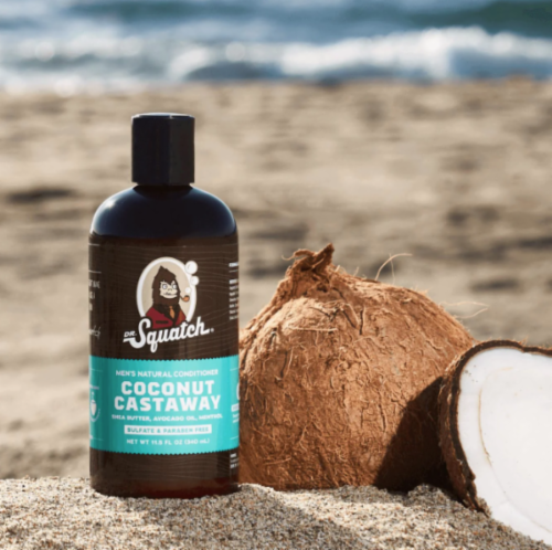 Dr. Squatch® Coconut Castaway Men's Natural Conditioner Perspective: left
