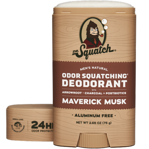 Dr. Squatch® Men's Natural Odor Squatching® Maverick Musk Deodorant Stick Perspective: left