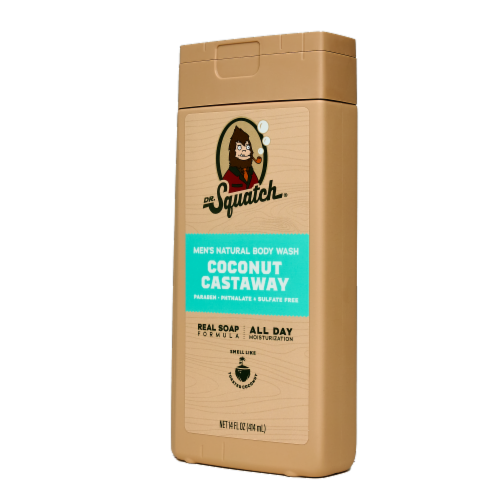 Dr. Squatch® Coconut Castaway Men's Natural Body Wash Perspective: left