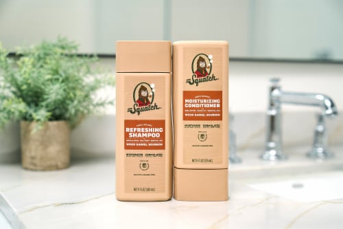 Dr. Squatch® Wood Barrel Bourbon Men's Natural Shampoo Perspective: left