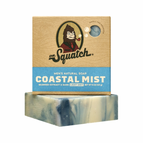 Dr. Squatch Bar Soap Coastal Mist Scent Perspective: left
