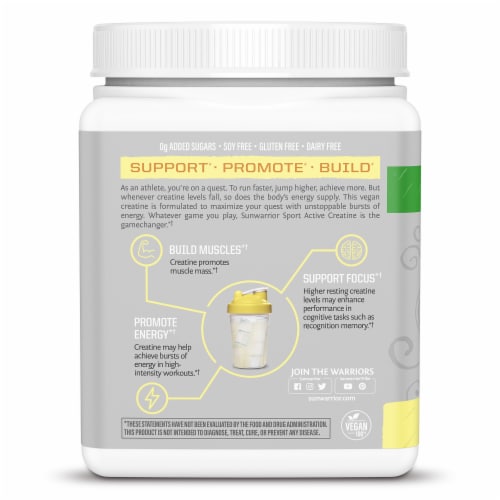 Sunwarrior® Sport Lemonade Flavor Vegan Active Creatine Perspective: left