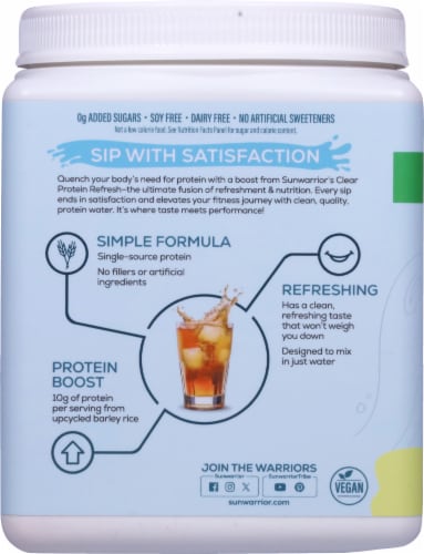 Sunwarrior® Refresh Pineapple Coconut Clear Protein Powder Perspective: left