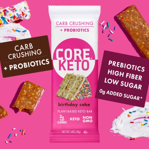 CORE® Foods Birthday Cake Keto Nutrition Bars Perspective: left
