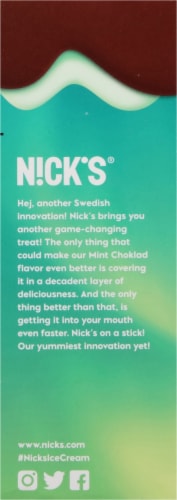 Nick's Mint Choklad Coated Ice Cream Perspective: left