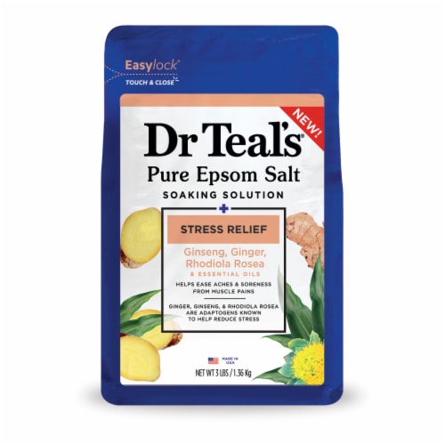 Dr Teal's® Stress Relief Pure Epsom Salt Soaking Solution Perspective: left