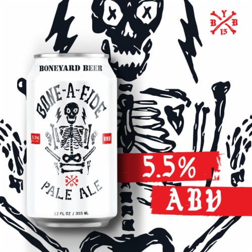 Boneyard Beer Bone-A-Fide Pale Ale Craft Beer Perspective: left