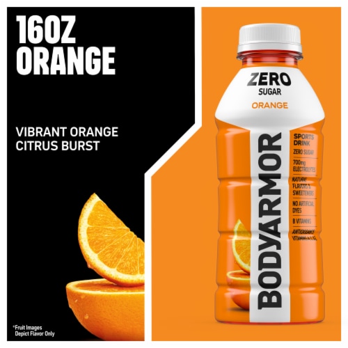 BODYARMOR® Orange Zero Sugar Sports Drink Bottle Perspective: left