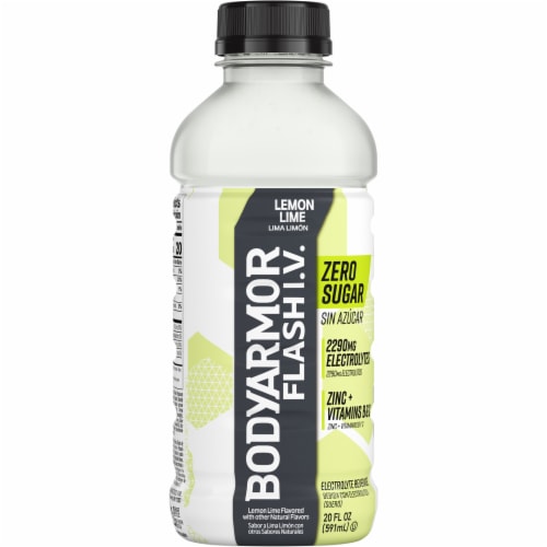BODYARMOR® Flash I.V. Lemon Lime Zero Sugar Sports Drink Bottle Perspective: left