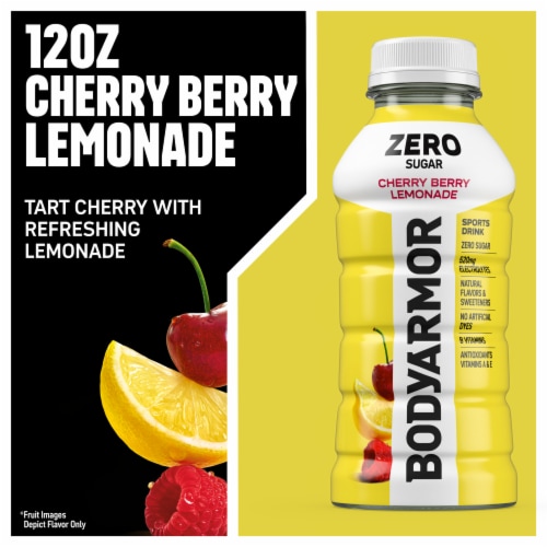 BODYARMOR® Cherry Berry Lemonade Zero Sugar Sports Drink Bottles Perspective: left