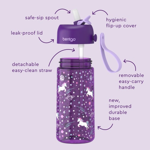 Bentgo® Kids Unicorn/Galaxy Water Bottles Perspective: left