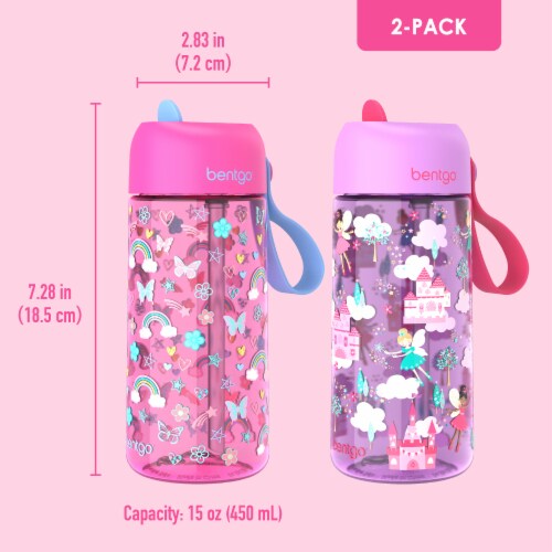 Bentgo Rainbows and Fairies Kids Water Bottles Perspective: left