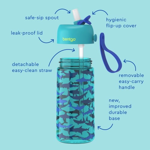 Bentgo® Kids Rocket/Shark Water Bottles Perspective: left