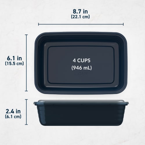 Bentgo® Meal Prep 1-Compartment Container - Navy Blue Perspective: left