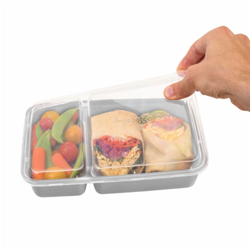 Bentgo® Plastic Meal Prep Two Compartment Containers - Silver Perspective: left