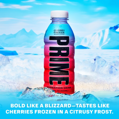 Prime Hydration Cherry Freeze Sports Drink Bottles Perspective: left
