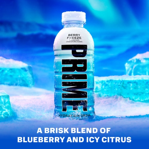 Prime Hydration Berry Freeze Sports Drink Bottle Perspective: left