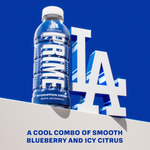 Prime Hydration LA Dodgers Sports Drink Bottle Perspective: left