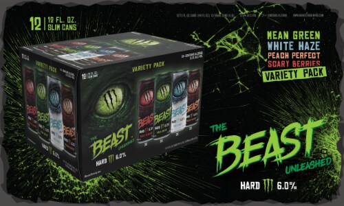 Monster The Beast™ Unleashed Flavored Hard Beverage Variety Pack Perspective: left