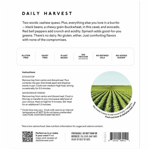 Daily Harvest Black Bean + Cheeze Harvest Bowl 11.6 oz Perspective: left
