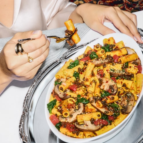 Daily Harvest Gluten-Free Tomato Basil + Portobello Bolognese Pasta 16 oz Perspective: left