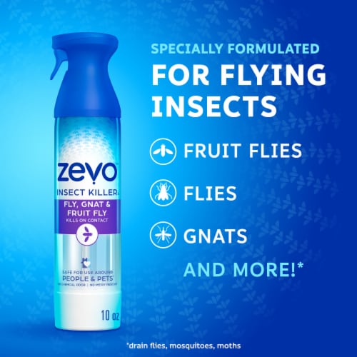 Zevo Fly, Gnat & Fruit Fly Flying Insect Aerosol Spray Perspective: left