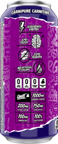 Ghost® Welch's® Grape Energy Drink Can Perspective: left