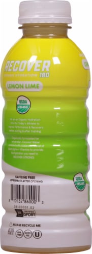 Recover® Lemon Lime Organic Hydration Bottle Perspective: left