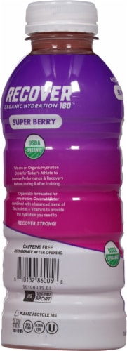 Recover® Super Berry Organic Hydration Bottle Perspective: left