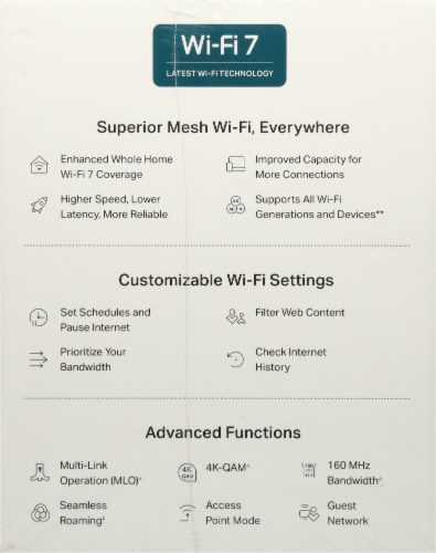 TP Link Deco™ WB 10800 BE3600 Whole Home Mesh Wifi 7 System Perspective: left