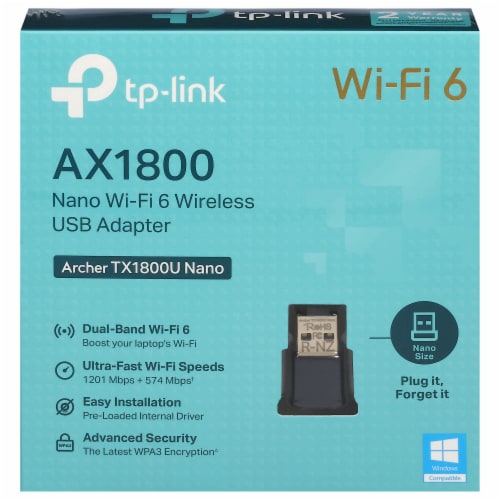 TP link AX1800 Nano Wi-Fi Wireless USB Adapter Perspective: left