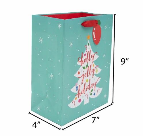 Seasonal Celebrations Holly Jolly Tree Value Cub Gift Bag Perspective: left
