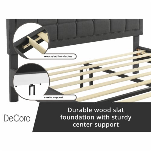 DeCoro Mornington Upholstered 2.0 Platform Full Size Bed Frame Headboard King 1 Piece Fry s Food Stores
