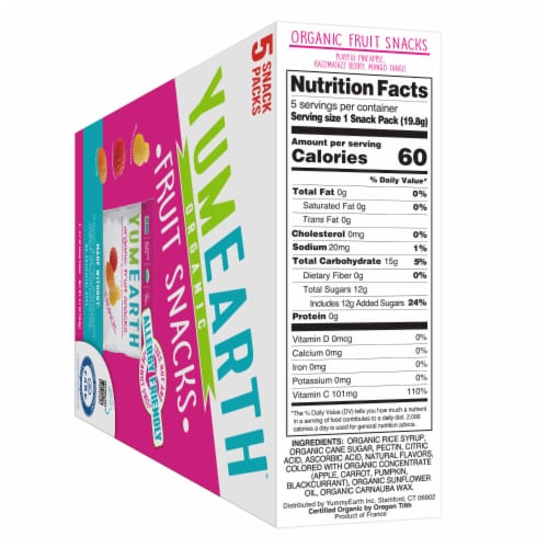 Yum Earth® Organic Tropical Fruit Snacks Perspective: left