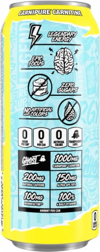 Ghost Energy Iced Tea Lemonade Can Perspective: left