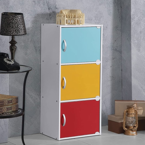 Hodedah 3 Door Enclosed Multipurpose Storage Cabinet for Home or